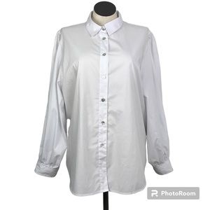 Zac & Rachel Button Up Shirt Women’s Size 3X Color White Bishop long sleeve